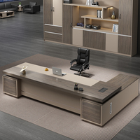 Bureau de direction de luxe de 3 mètres, bureau de bureau moderne à grande échelle pour les bureaux d'entreprise, espaces de travail de direction pour les entreprises