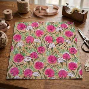 Tela de Algodón 100% Hecha a Mano con Estampado de Bloques, Color Rosa Flor del Desierto, 80GSM, para Cortinas, Trajes, Camisas y Fundas, Venta al Por Mayor - Product Image 3