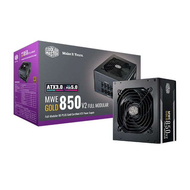 Original CoolerMaster Power Supply MWE Gold 850 V2 ATX 3.0 with Fully Modular 80 PLUS Gold