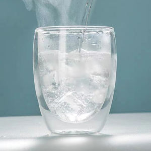 Taza de Vidrio de Borosilicato Alto de 350 ml con Aislamiento de Doble Pared en Forma de Huevo con Tapa de Silicona (Ecológica) Personalizable con Logotipo - Product Image 3