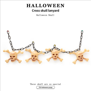 Colgante Largo de Plástico con Calavera Cruzada para Halloween, Festival de Fantasmas, Casa Embrujada, Sala de <span class=keywords><strong>Escape</strong></span>, Accesorio Decorativo - Product Image 4