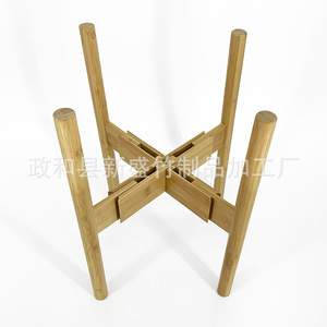 Custom-made bamboo <b>flower</b> pot rack, multi-functional adjustable and telescopic <b>flower</b> stand, small <b>flower</b> pot <b>support</b>, floor - Product Image 2