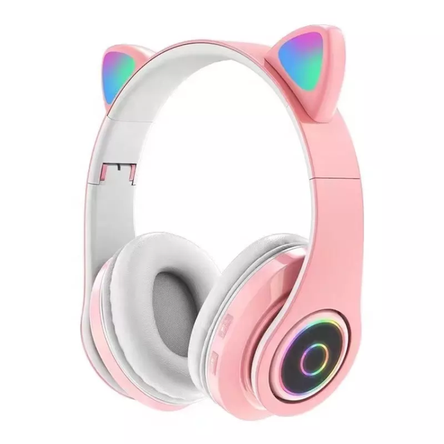 New Wireless Headphones Rgb Light Cat Ear Girls Gift Bluetooth Headset Hifi Stereo Bass Kids Headsets