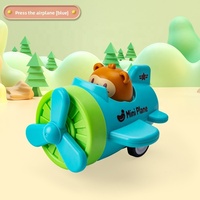 Jouet à friction inertiel en forme d'animal de dessin animé, avion à hélice mignon, lapin, ours, quatre couleurs au choix, jouet en plastique pour enfants