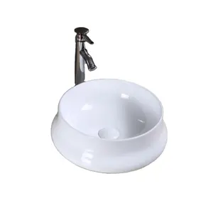 独特的圆形光泽白色洗脸盆永不褪色艺术盆浴室水槽洗手盆
