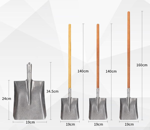 Pelle en fer en acier au manganèse pelle carrée avec manche en bois de la ferme travaux de neige et de construction - Product Image 2