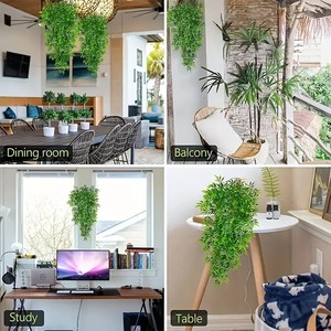 Guirnaldas de Bambú Artificiales, Plantas Colgantes de Plástico Verde para Decoración Interior y Exterior, Ramo de 30cm-100cm, Simulación de Moldeo por Inyección - Product Image 4