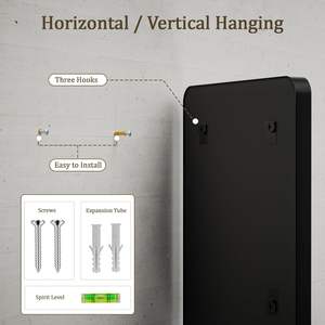 VooBang Miroir de salle de bain rectangulaire à cadre profond noir de 24x32 pouces pour salle de bain, chambre à coucher, salon - Product Image 4