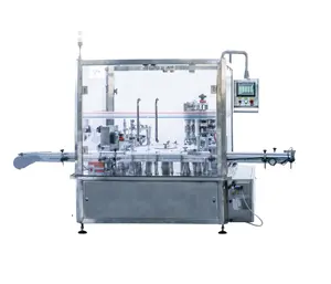 automatic bottle pump ethanoll liquid edible oil isobaric via bottle filling machine small line