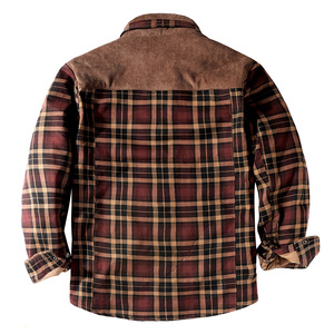 Men's Casual Plaid 100% Cotton Flannel <strong>Lined</strong> <strong>Fleece</strong> Hooded Jacket Long Sleeve <strong>Shirt</strong> with Breathable and Anti-Pilling Feature - Product Image 5