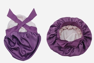 Silk Satin Sleep Bonnet Kids - Wide Elastic Band Protector Perfect Promotion Gift Hair Bonnets for <b>Black</b> Women - Product Image 3