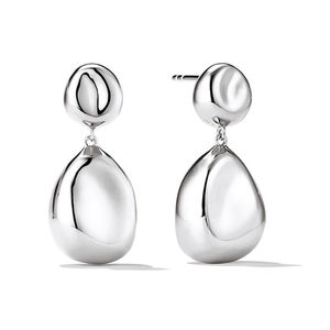 Gemnel Hot Selling Products Boucles d'oreilles épaisses Boucles d'oreilles pendantes en forme de galet irrégulier plaqué or - Product Image 4