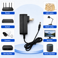 Adaptateur secteur AC/DC 12V 2A certifié CE et approuvé FCC avec protection contre les surtensions, prise US 5,5x2,5mm, chargeur mural 24W, ODM/OEM
