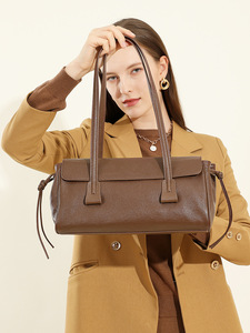 Luxury cowhide leather genuine ladies <b>large</b> capacity solid color tote handbag new design women's casual fashion handbags - Product Image 3