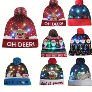 Chapeau en tricot lumineux LED pour Noël, idéal pour les fêtes d'Halloween et les soirées hivernales amusantes - Product Image 2