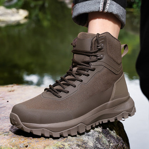 Bottes tactiques montantes à fermeture éclair DF022 pour hommes, antidérapantes, désodorisantes, pour la randonnée et l'alpinisme, été, 63% textile, noir/jaune - Product Image 6