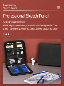 Kit Completo de 37 Piezas de Lápices de Dibujo con Estuche y Accesorios para Estudiantes Artistas, Suministros de Dibujo al por Mayor - Product Image 5