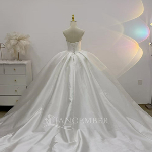 Vestido de Novia Lsjj140 Estilo Bohemio, Largo hasta el Suelo, Bordado, de Satén, para Mujer, Vestido de Novia de Playa Personalizado - Product Image 3