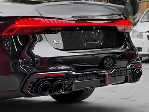 Difusor Trasero Estilo <span class=keywords><strong>RS7</strong></span> en Negro Brillante para <span class=keywords><strong>Audi</strong></span> A7 Sportback (<span class=keywords><strong>C8</strong></span>/4K8) 2019-2025, Alerón Inferior del Parachoques Trasero, Pieza de Carrocería en Resina (FRP) - Product Image 5