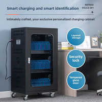 Armoire de recharge en acier pour tablettes et téléphones, casier de recharge intelligent avec système de refroidissement et conception de verrouillage sécurisé