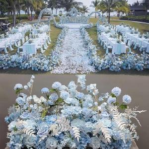 Luxuriöses Bodenstehendes Blumenarrangement für Hochzeiten, Fertigdeko, Eukalyptus-Girlande, Gangläufer-Panel, Künstliche Seidenblume - Product Image 1