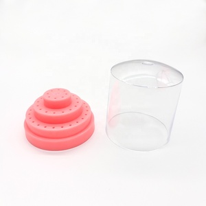 Porta Frese Dentali Rotondo a 48 Fori di Colore Rosa, Scatola in Plastica con Coperchio Trasparente - Product Image 5