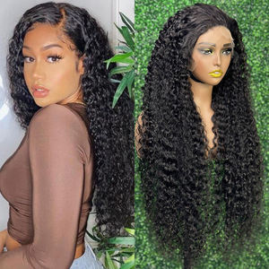 HD ลูกไม้เต็มเวอร์จินบราซิลวิกผมมนุษย์ Wave โค้งโปร่งใสลูกไม้ด้านหน้าวิกผมมนุษย์สําหรับผู้หญิงสีดํา - Product Image 2