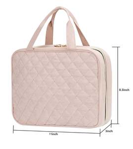 Bolsa de Aseo de Viaje Impermeable con Logotipo Personalizado Rosa, Organizador Elegante para Maquillaje, Cosméticos y Artículos de Aseo Diarios Durante Viajes - Product Image 2