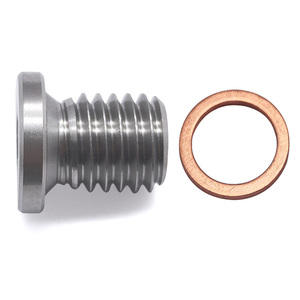 Bouchon hexagonal en acier inoxydable M12*1.75 avec rondelle en cuivre - Raccord d'étanchéité universel pour échappement automobile, pièce de modification automobile CNC - Product Image 4