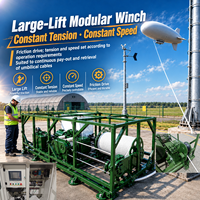 Treuil modulaire à grande capacité de levage, à tension et vitesse constantes, à entraînement par friction, avec stockage de câble ombilical et contrôle PLC