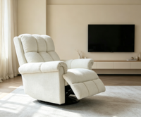 Fauteuil inclinable électrique vintage en chenille VOXHOME avec port USB, éponge haute densité, canapé individuel pour salon