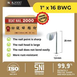 Sujetadores Robustos de Acero al Carbono Pulido de 1 Pulgada con Cabeza Antideslizante para Carpintería de Precisión y Cercado - Product Image 1