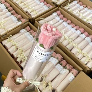 발렌타인데이 파티 선물 장식용 트위스트 바가 있는 작은 종이 장미 꽃다발 - Product Image 6