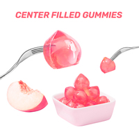 Groothandel Custom Amos 4d Gummy 3d Perzik Fruit Gummy Snoep Met Echt Fruit Smaak