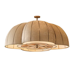 Lámpara de araña retro de estilo chino, 100 cm de diámetro, redonda, dorada, LED E27, de seis cabezas, para hoteles, restaurantes y vestíbulos - Product Image 5