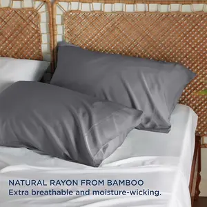 100% Organic Bamboo Linen Bedding Set Deep Pocket Quilt Cover With Cotton Filling Plain Style For Home Hotel Or Wedding
