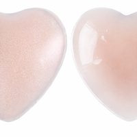Couvre-mamelons en silicone, taille petite, invisibles, réutilisables, doux, lavables, en forme de cœur rouge, sexy pour femmes