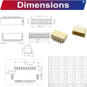 Conector Adaptador JST <span class=keywords><strong>Bonico</strong></span> SH1.0 SMT, Paso de 1 mm, Tipo de Ángulo Recto, 1 Polo, Componentes de Fusible, Capacidad de Ruptura de 6 ka - Product Image 5