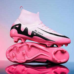Chaussures <span class=keywords><strong>de</strong></span> football montantes unisexes en caoutchouc pour enfants, garçons, adolescents et adultes – Crampons AG pour entraînement sur terrain synthétique à crampons longs - Product Image 1