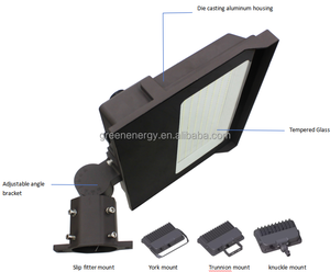 120-347V CETL <span class=keywords><strong>LED</strong></span> All-In-One Floodlight <span class=keywords><strong>Yoke</strong></span> & SlipFitter Trunnion dağı İnce projektör 150w 200w 240w 140lm/w kanada pazarı - Product Image 3