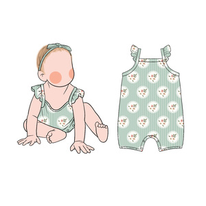 Bebek Romper Elastik Süt Proteini Elyaf Kumaş Yaz Fırfırlı Kolsuz Esnek Bebek Tulum Bebek Sporları için Uygun - Product Image 6