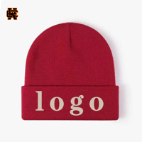 Gorro de Punto Acrílico con Logotipo Bordado Personalizado, Gorro de Invierno Cálido con Borde, Gorra Unisex de Camuflaje, Color Sólido, OEM, Venta al Por Mayor