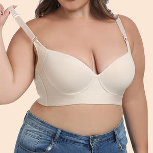 BCDEFG Sujetador de talla grande Estilo Europeo Americano Ropa interior sólida Ajustable Push-Up para <span class=keywords><strong>pecho</strong></span> grande Pequeño - Product Image 5
