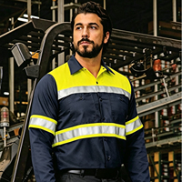 Tenue de travail pour homme en coton pur, anti-humidité, avec bandes réfléchissantes, deux pièces, pour le secteur de la construction et de l'ingénierie, modèle long