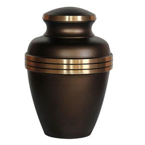 Urnes de maître de crémation de mémorial funéraire pour adultes avec bande argentée pour cendres humaines fabriquées à la main en laiton - Product Image 2