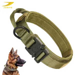 Custom soft pet no pull adjustable metal buckle dog harness leash set Tactical training nylon dog collar and leash set