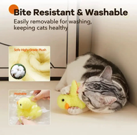 Jouet en peluche pour chaton à activation tactile avec recharge USB, jouets interactifs pour chat, jouet pour chat en forme de canard qui bat des ailes, rechargeable