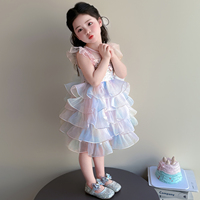 Robe de princesse pour filles, jupe tutu en tulle multicouche, robe de spectacle mignonne pour tout-petits et jeunes enfants, costume de fête