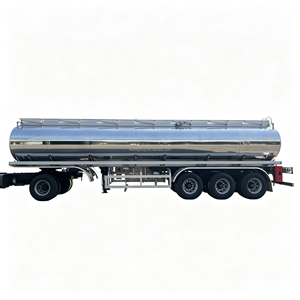 Semi-remorque citerne chinoise à trois essieux de 36 m³ en acier inoxydable pour produits chimiques et alimentaires liquides, avec suspension pneumatique L1 et essieu avant relevable, à vendre - Product Image 1