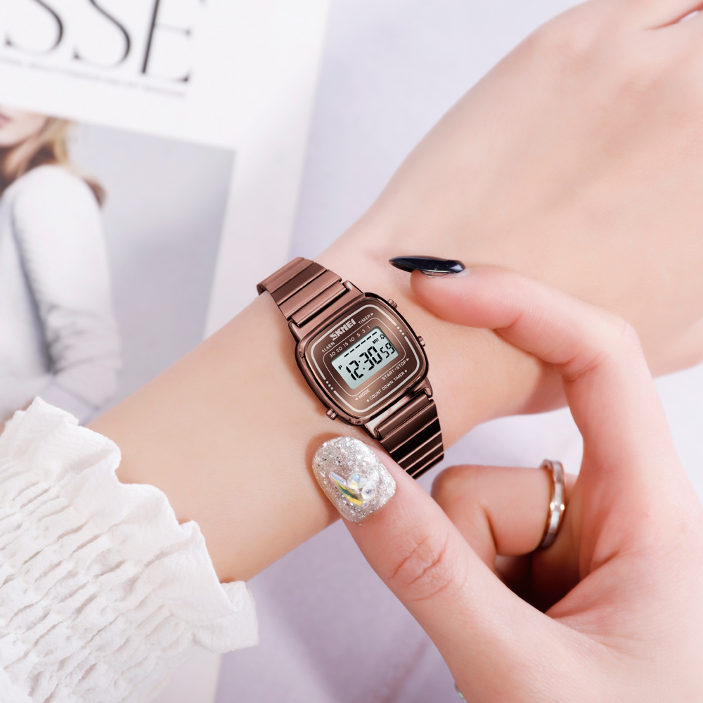 knee length dresses for ladies Casio B640WMR-5A Classic Rose Gold Tone Ladies Digital Dress Watch Steel  Mesh Bracelet B640WMR5A B640WMR B640 main image 1
